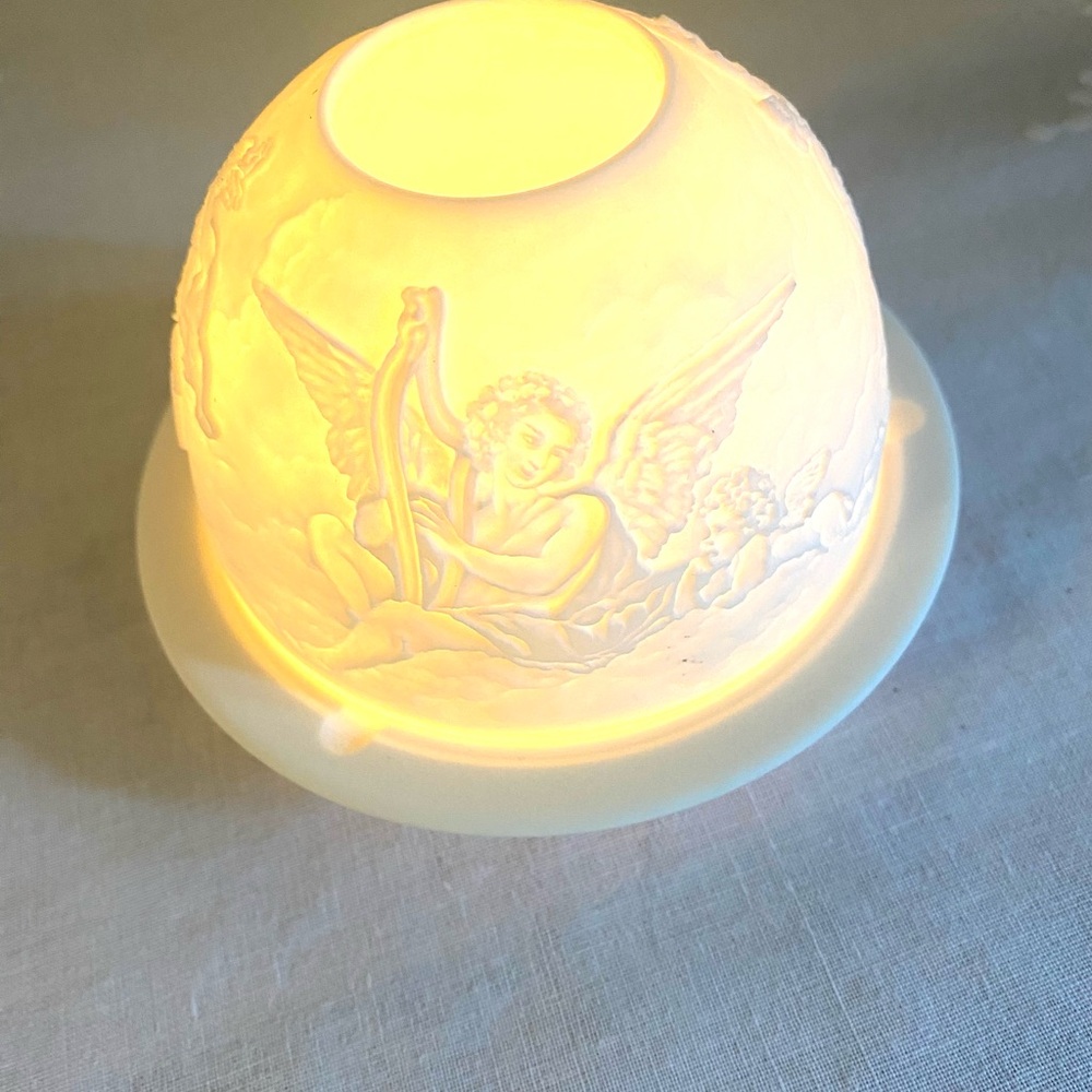 Bernardaud White Porcelain tea candle holder.